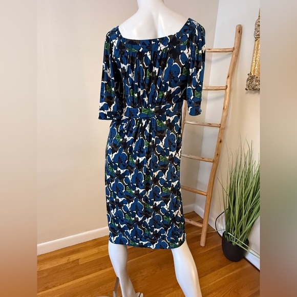 Saks Fifth Avenue Floral Print Midi Short Sleeve Dress Small - Picture 6 of 8